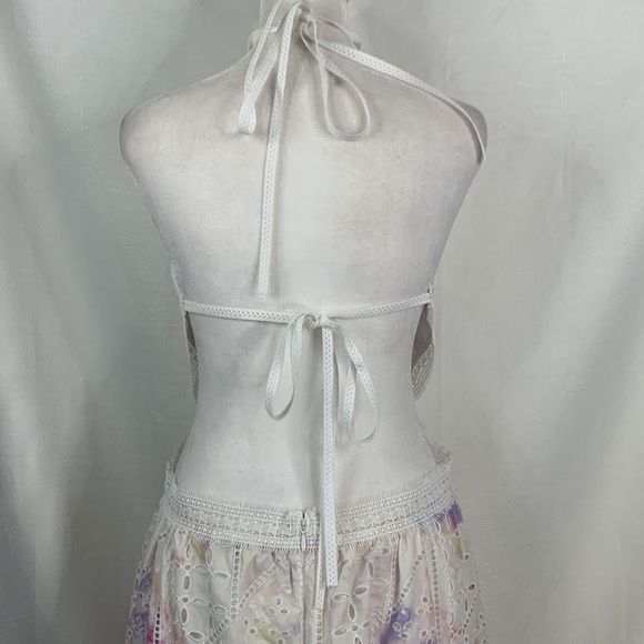 Gianni Bini Embroidered Eyelet Halter Neck Tie Dye Cut-Out Maxi Dress -… - Picture 9 of 14